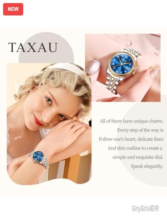 Ladies Quartz Analog Watch Stainless Steel Date Display Water Resistant main image 5